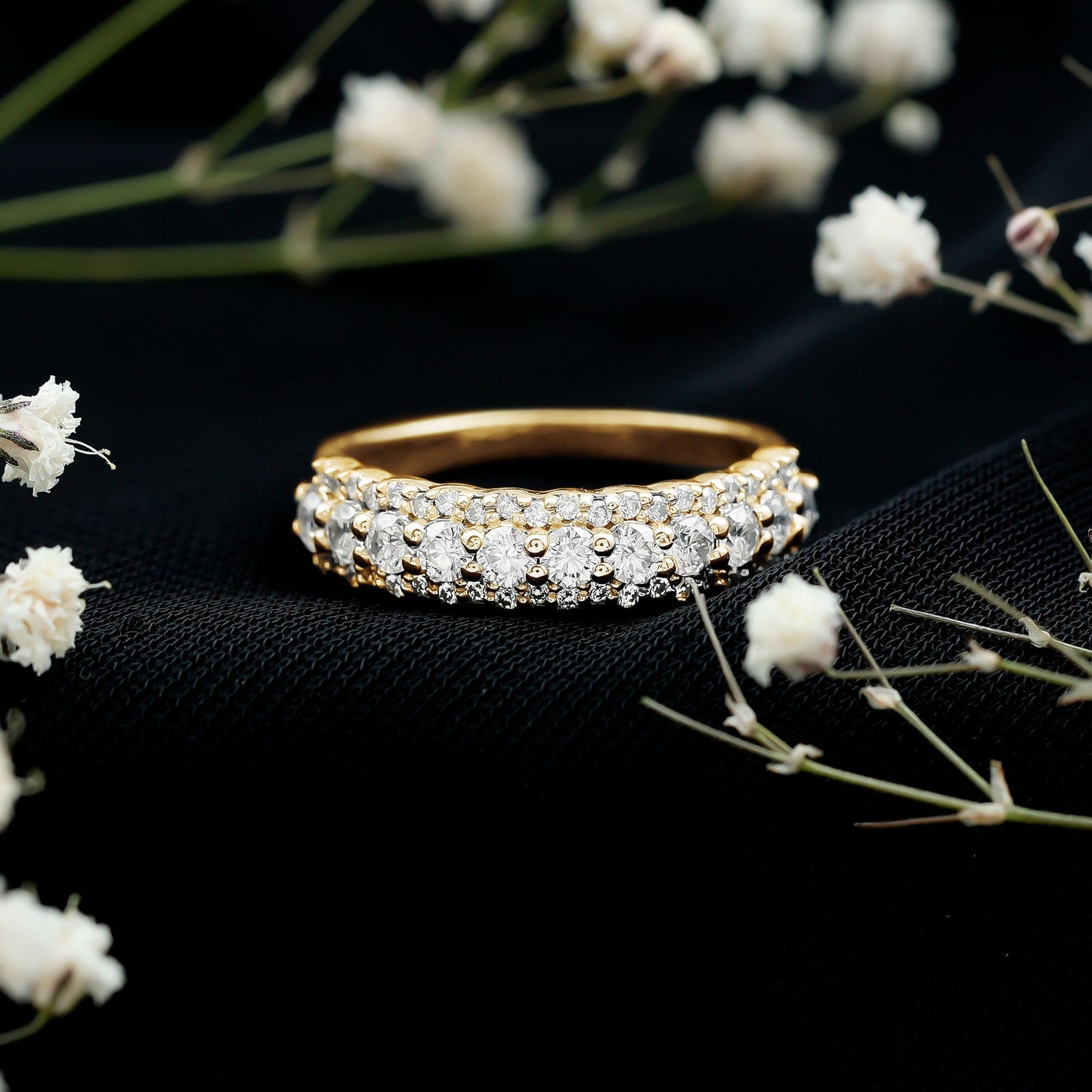 Certified Diamond Half Eternity Anniversary Ring