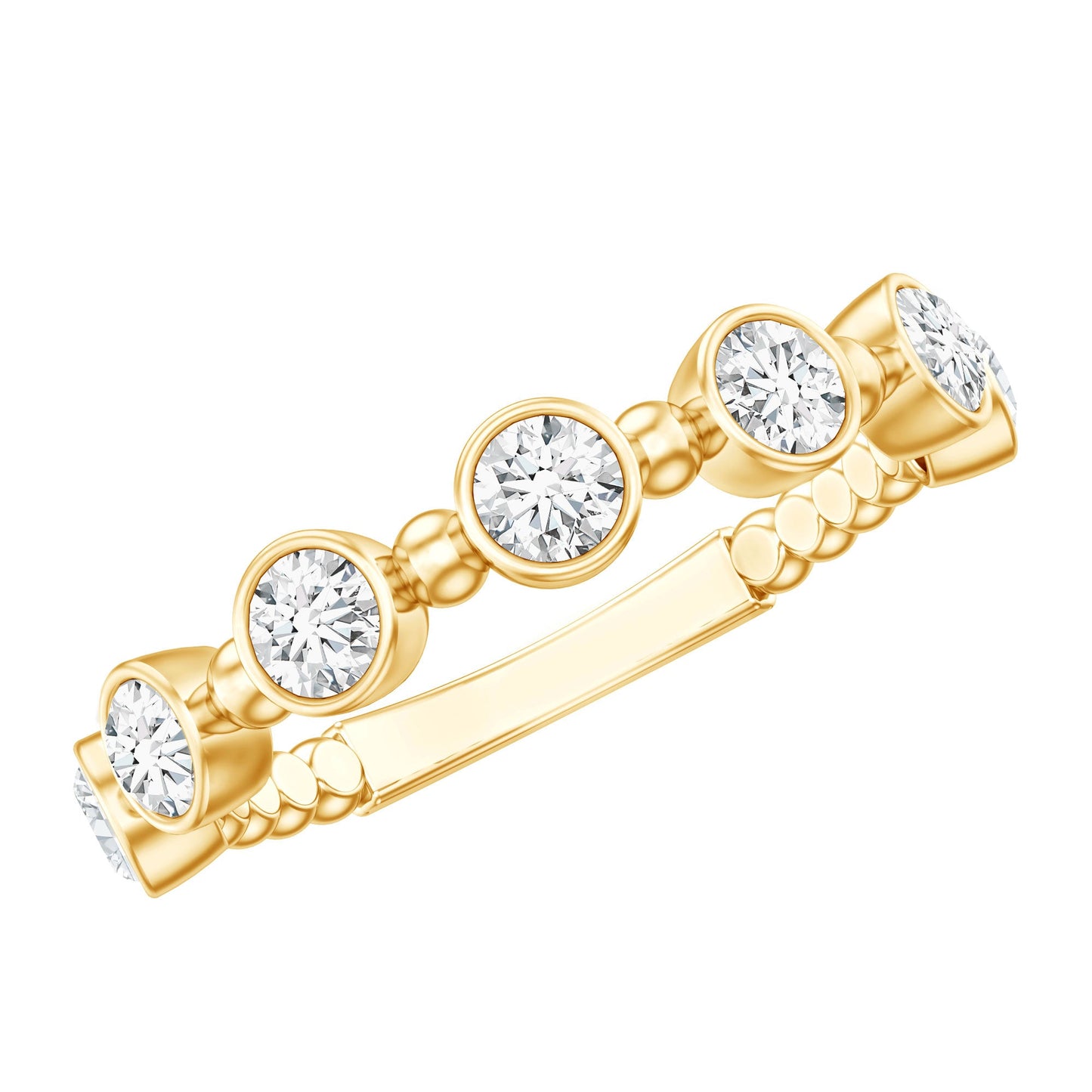 Bezel Set Lab Grown Diamond Wedding Anniversary Band