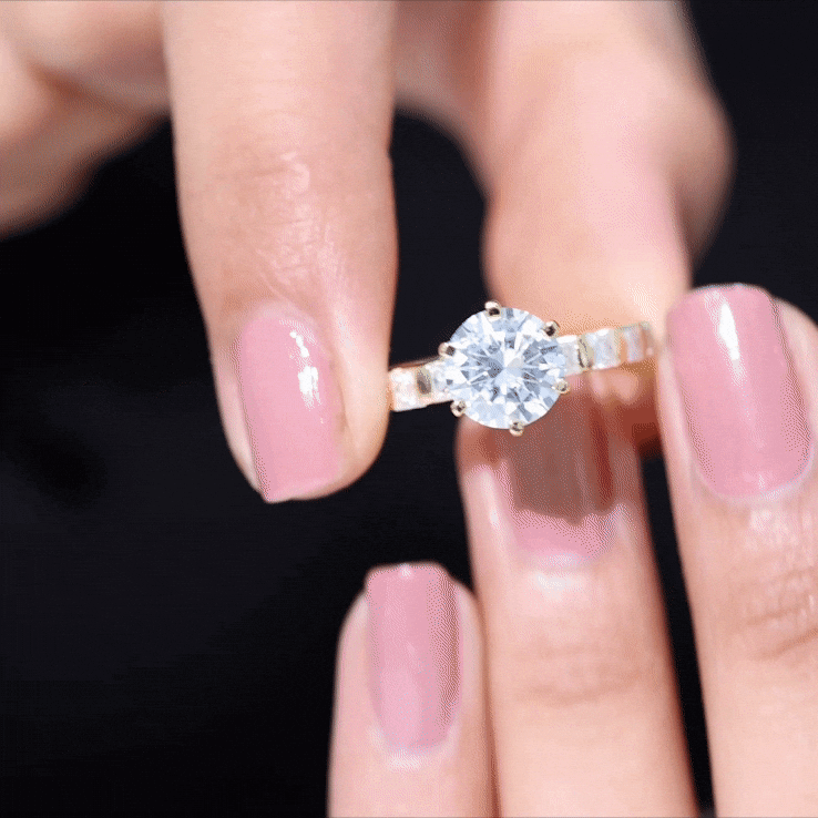 Certified 2 Carat Lab Diamond Round Engagement Ring With 6 Prong