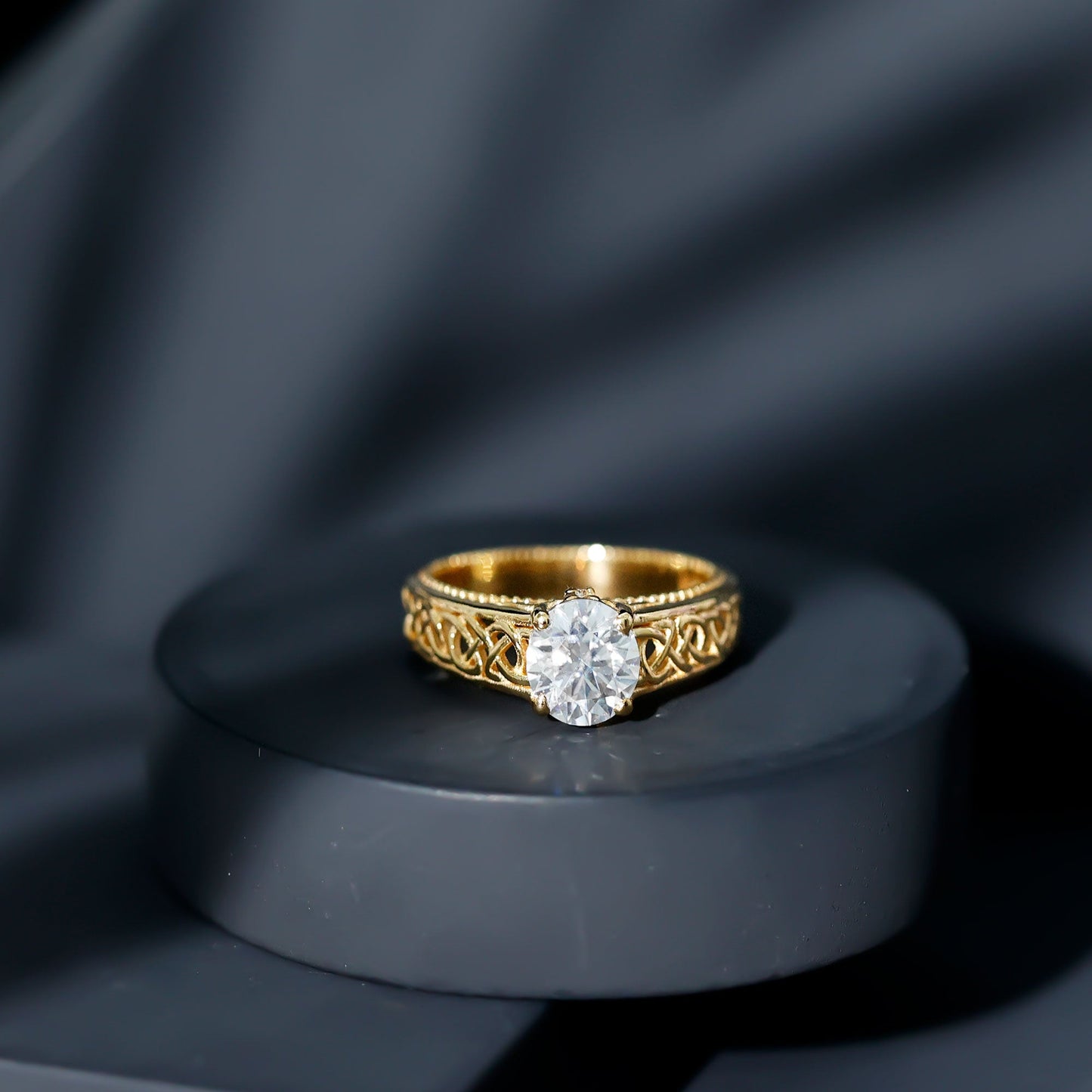 Certified 1.2 Carat Lab Grown Diamond Celtic Design Engagement Ring