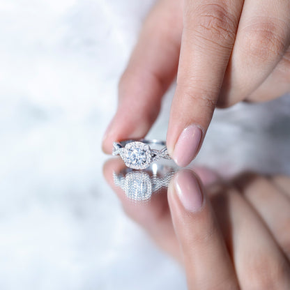 Classic Lab Grown Diamond Criss Cross Engagement Ring
