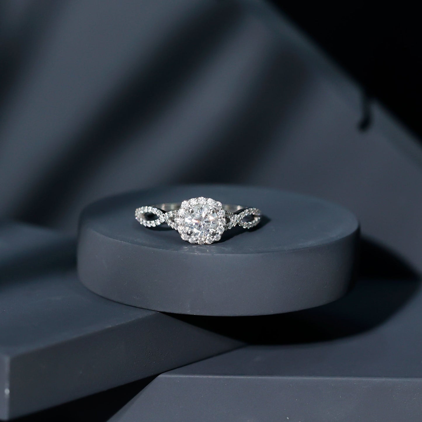 Classic Lab Grown Diamond Criss Cross Engagement Ring