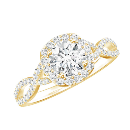 Classic Lab Grown Diamond Criss Cross Engagement Ring