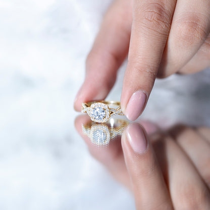 Classic Lab Grown Diamond Criss Cross Engagement Ring