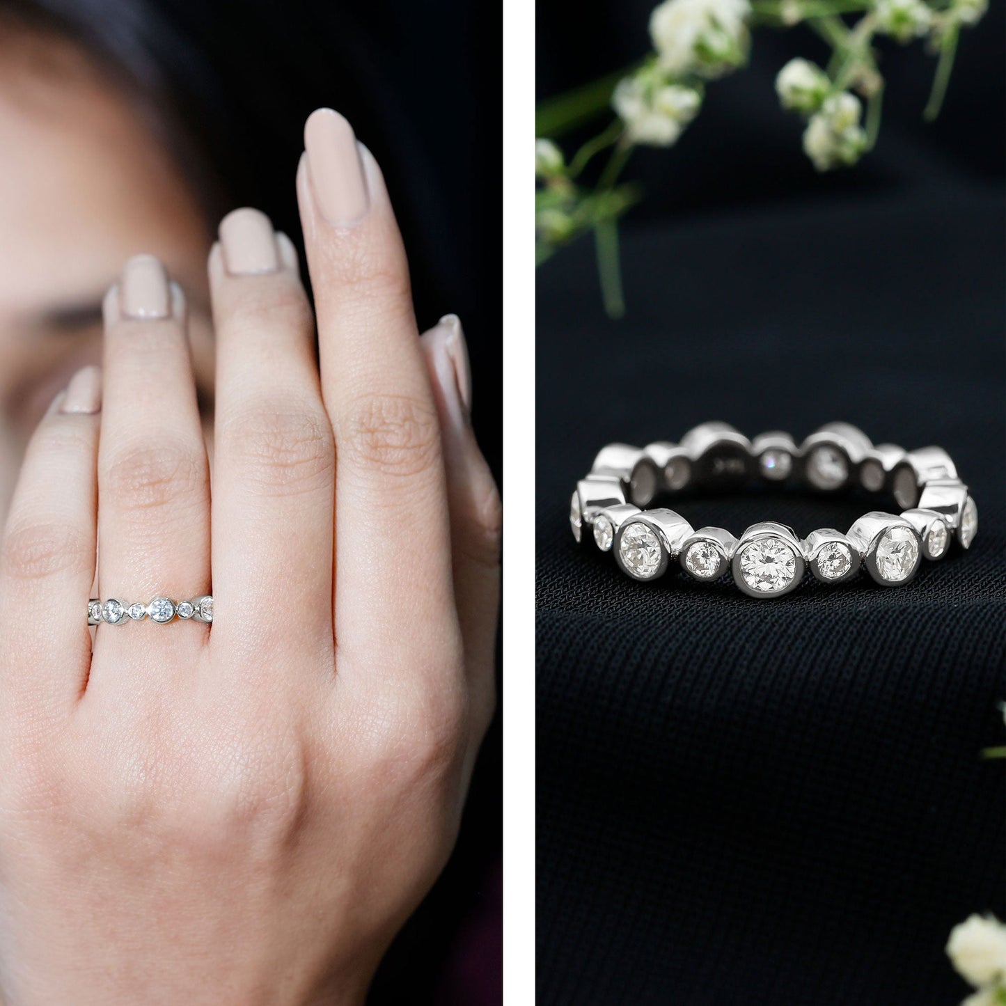 Lab Grown Diamond Bezel Set Wedding Band