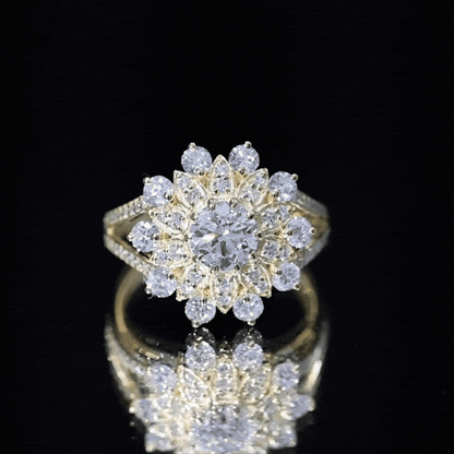 Certified Lab Grown Diamond Flower Engagement Ring for Her