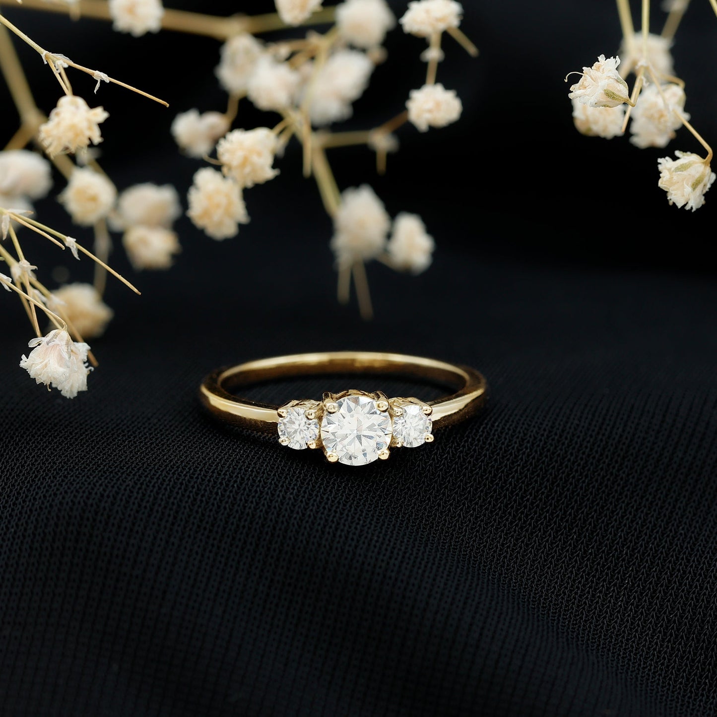 Certified Lab Grown Diamond Three Stone Engagement Ring for Her
