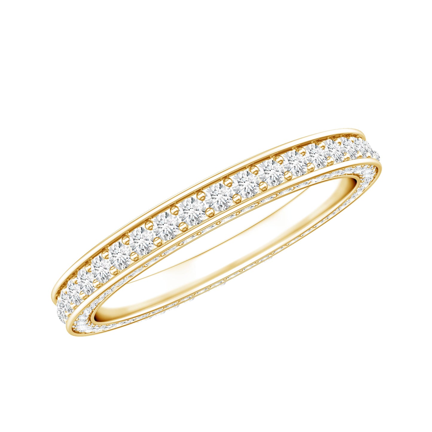 Certified Lab Created Diamond Wedding Bands for Women