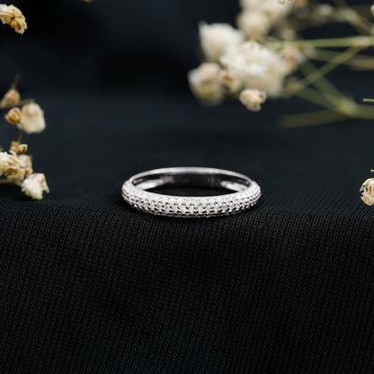 Certified Lab Grown Diamond 3 Row Eternity Ring