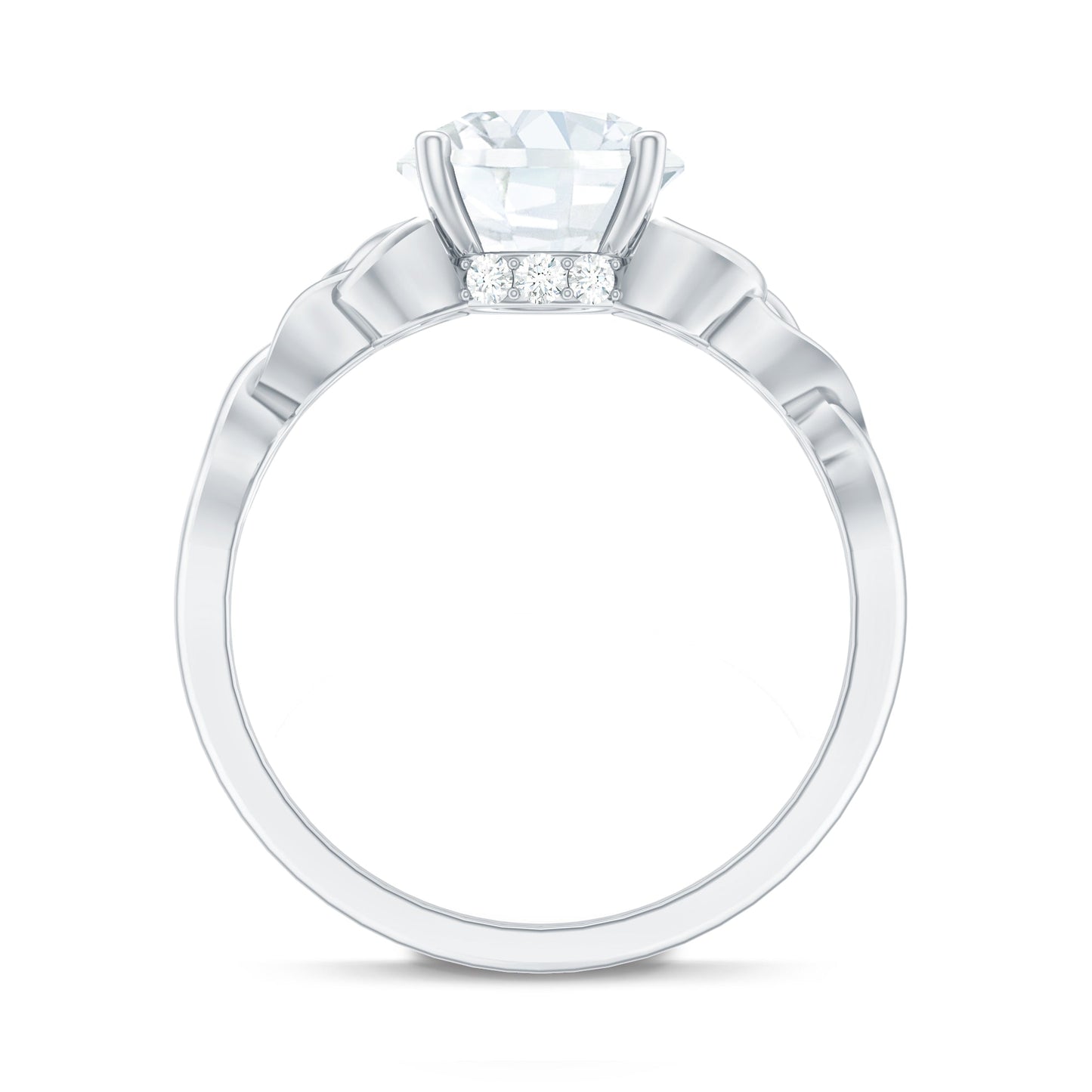 Certified Celtic Knot Lab Grown Diamond Round Engagement Ring