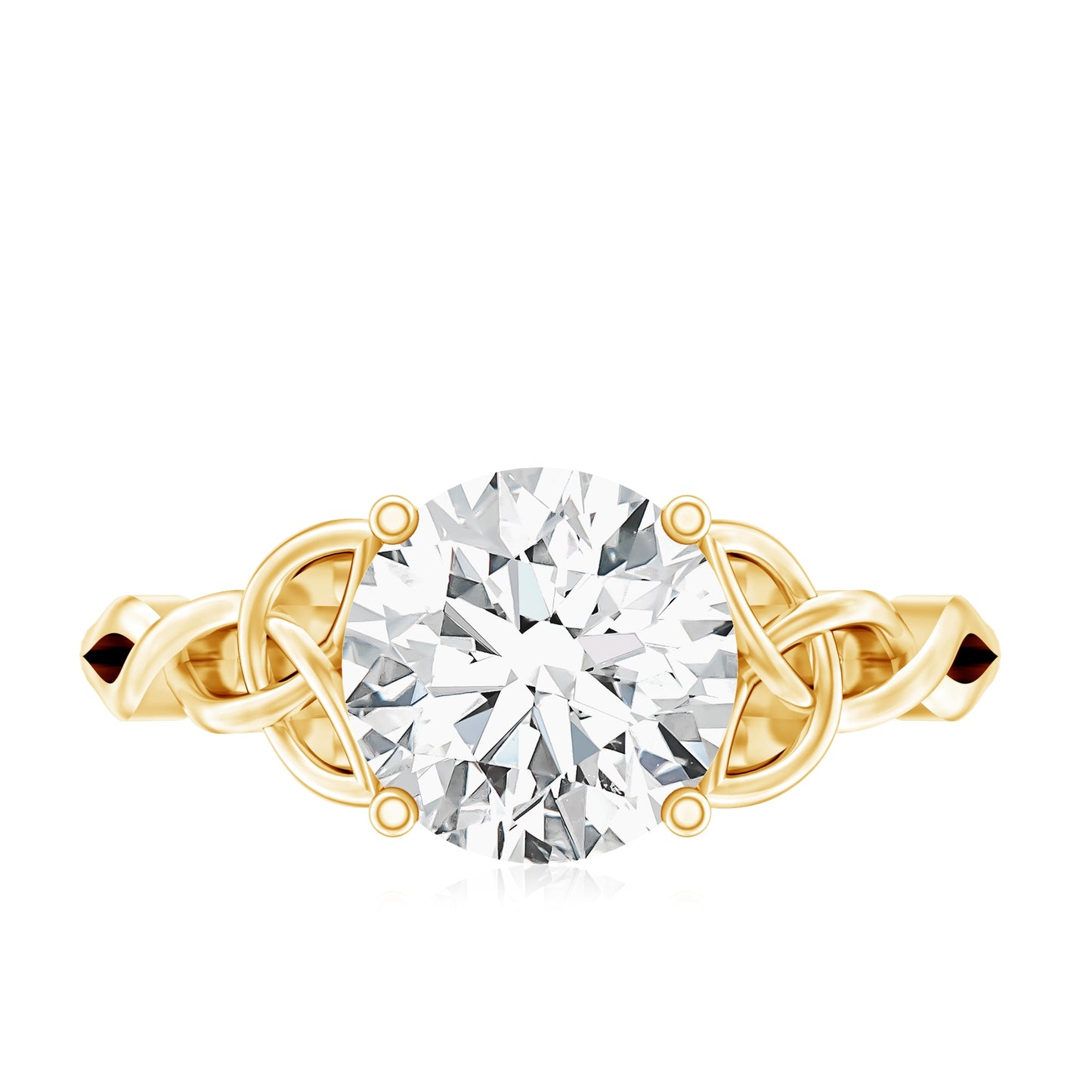 Certified Celtic Knot Lab Grown Diamond Round Engagement Ring