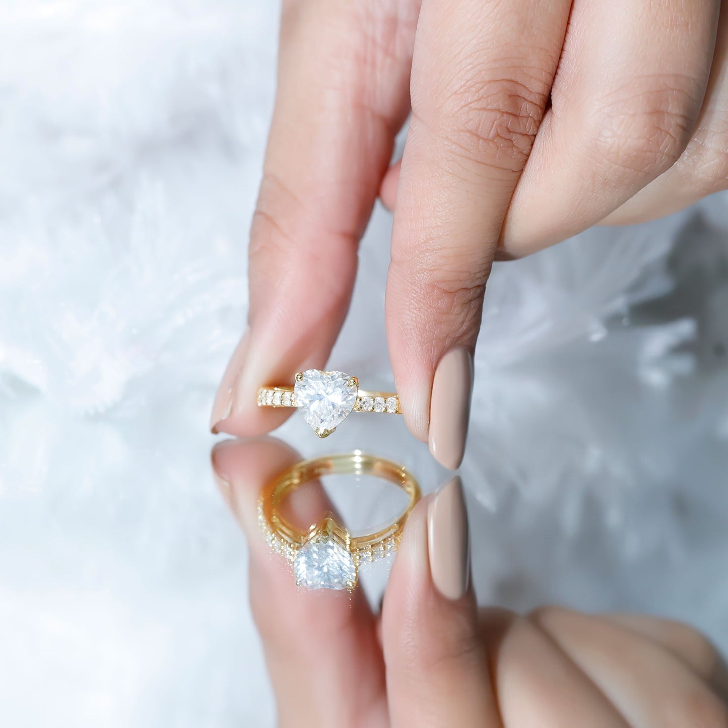 2 Carat Lab Grown Diamond Heart Engagement Ring For Women