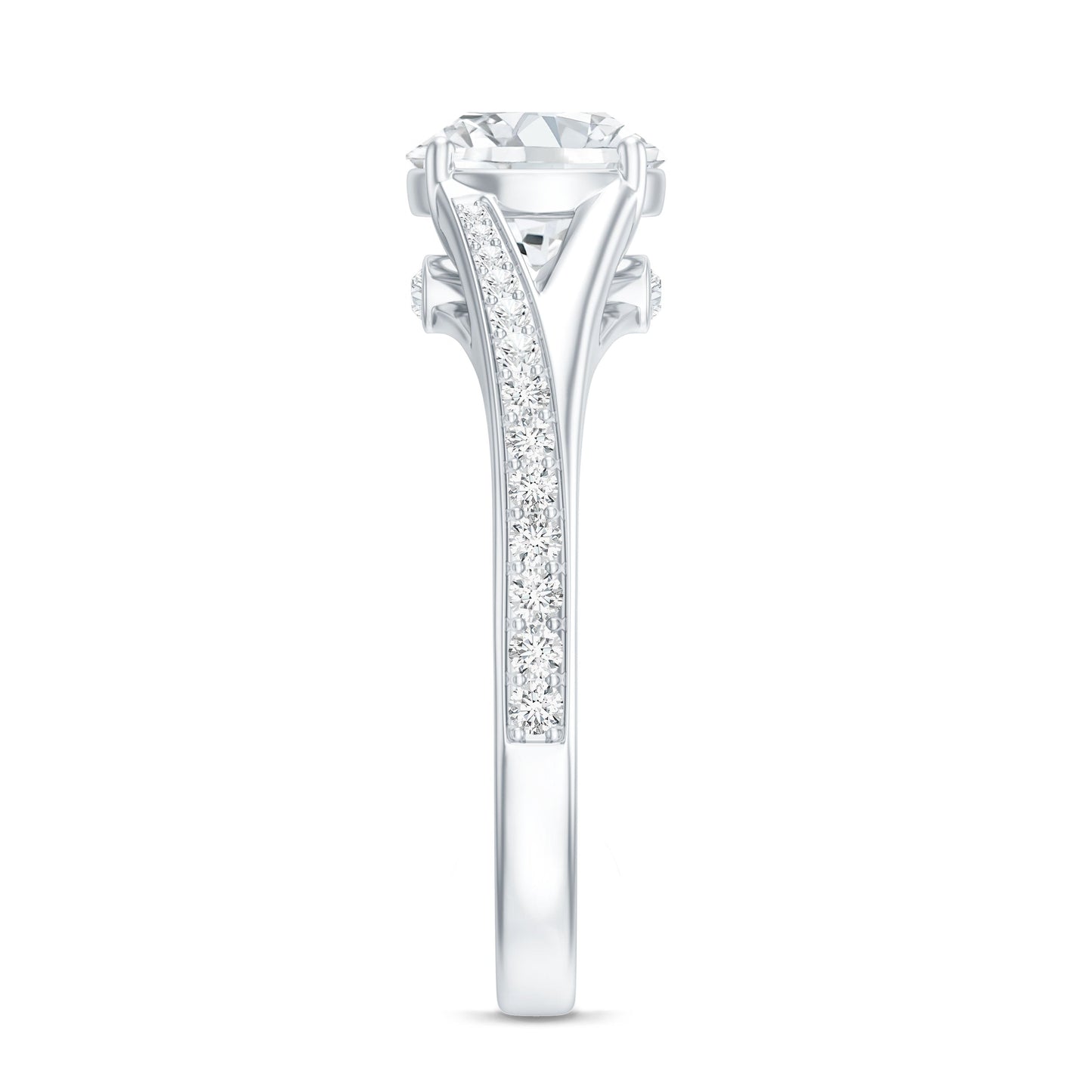 2 Carat Lab Grown Diamond Solitaire Engagement Ring with Split Shank