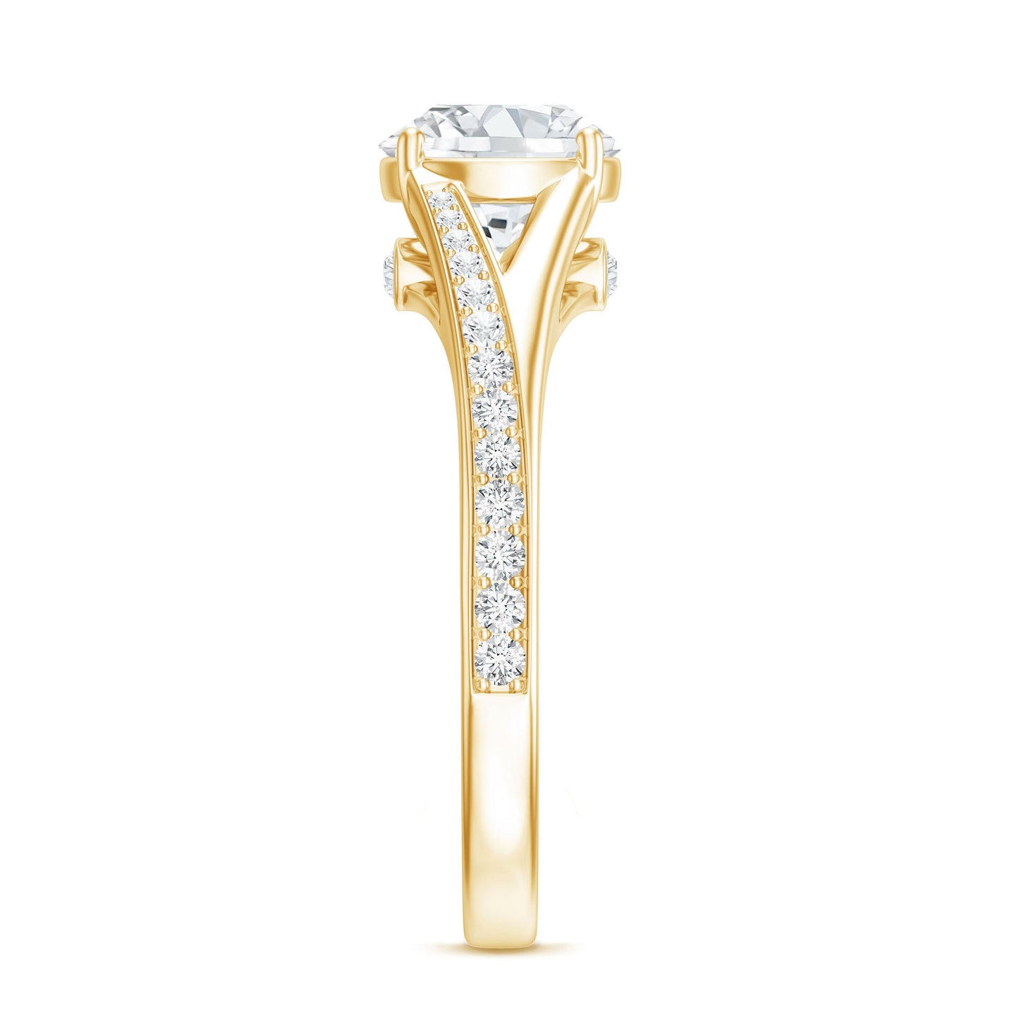 2 Carat Lab Grown Diamond Solitaire Engagement Ring with Split Shank