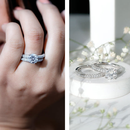 Certified 2 CT Lab Grown Diamond Bridal Ring Set for Her