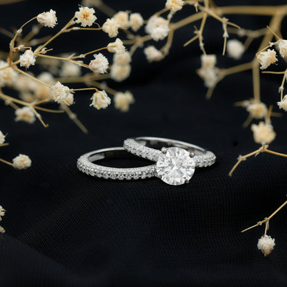 Certified 2 CT Lab Grown Diamond Bridal Ring Set for Her