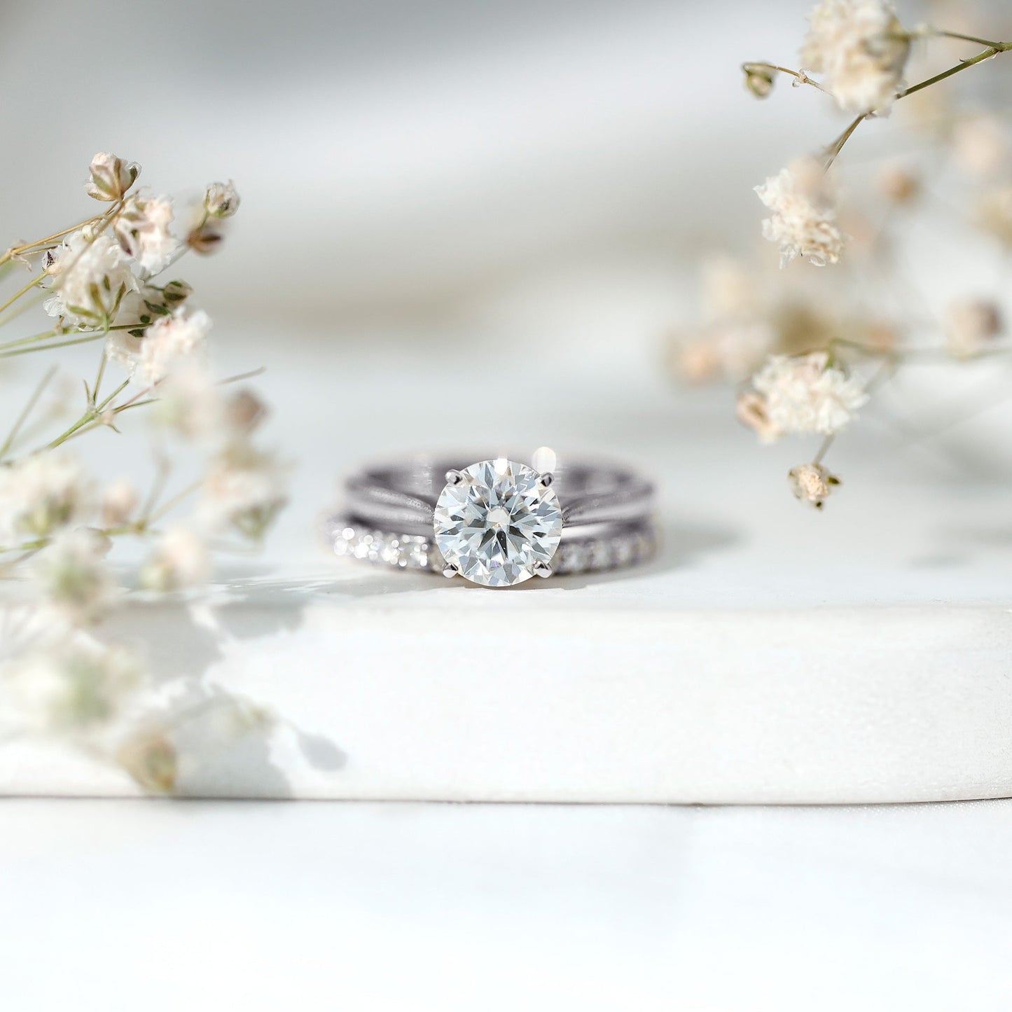 Certified 2 Carat Diamond Solitaire Engagement Ring With Ring Guard