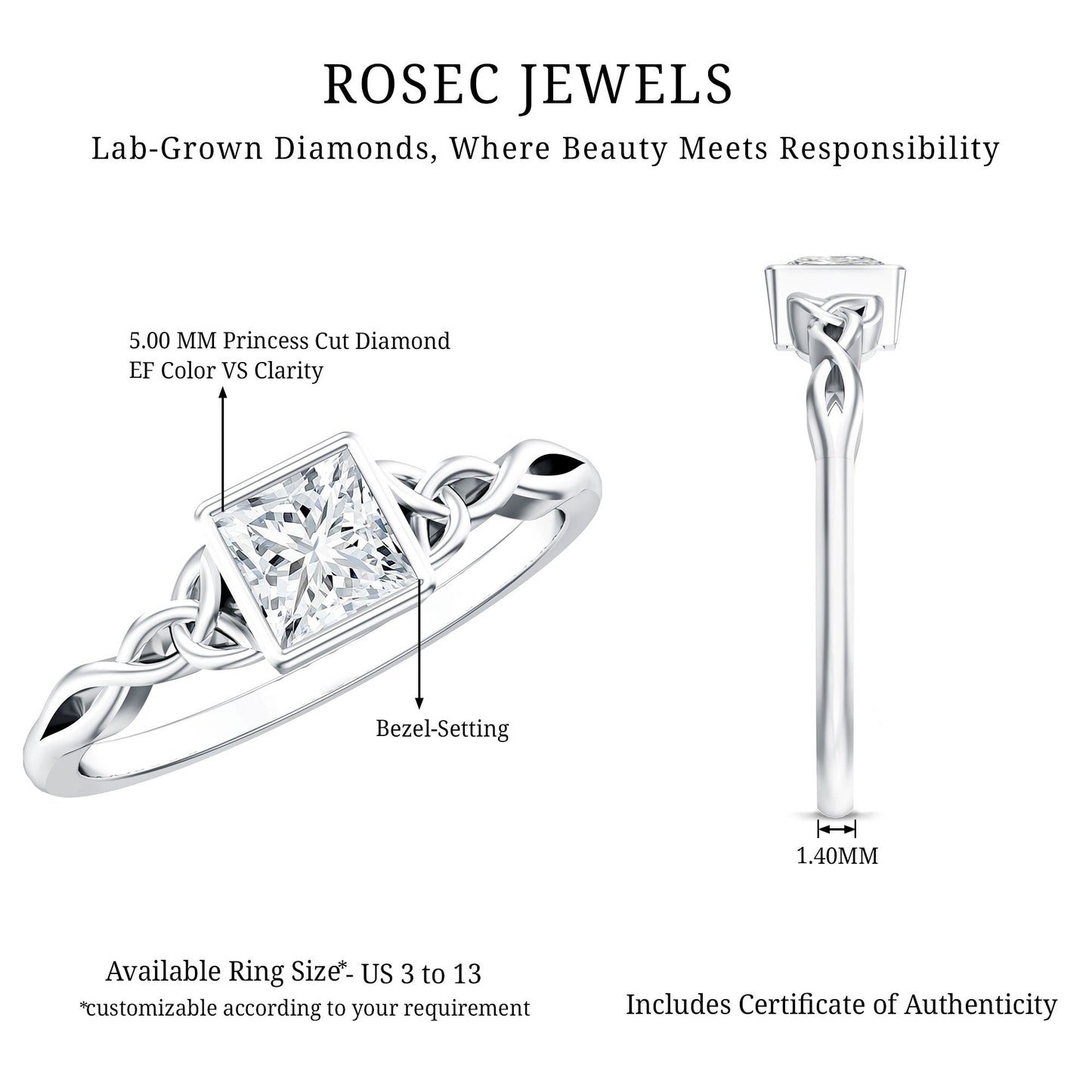 Celtic Knot Inspired Lab Grown Diamond Promise Ring