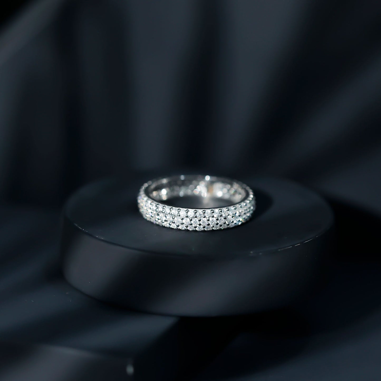 Lab Grown Diamond 3 Row Wedding Band For Women