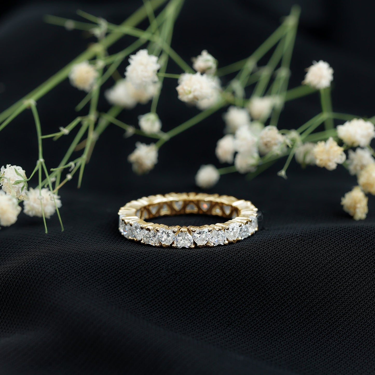 Brilliant Cut Lab Diamond Heart Wedding Band for Women