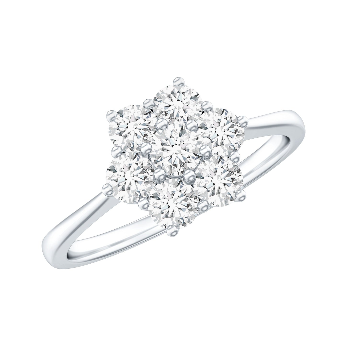 Flower Cluster Lab Grown Diamond Engagement Ring