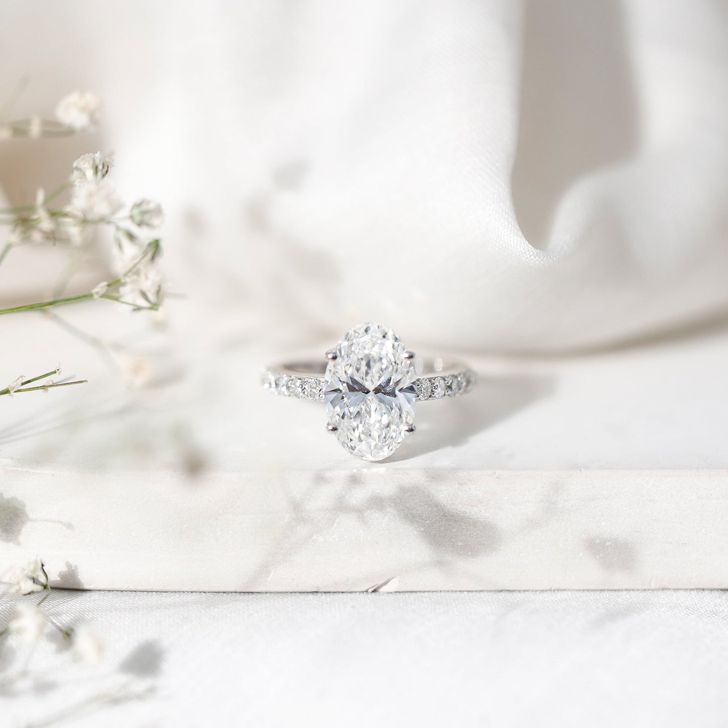 IGI Certified 4 Carat Oval Lab Grown Diamond Huge Engagement Ring