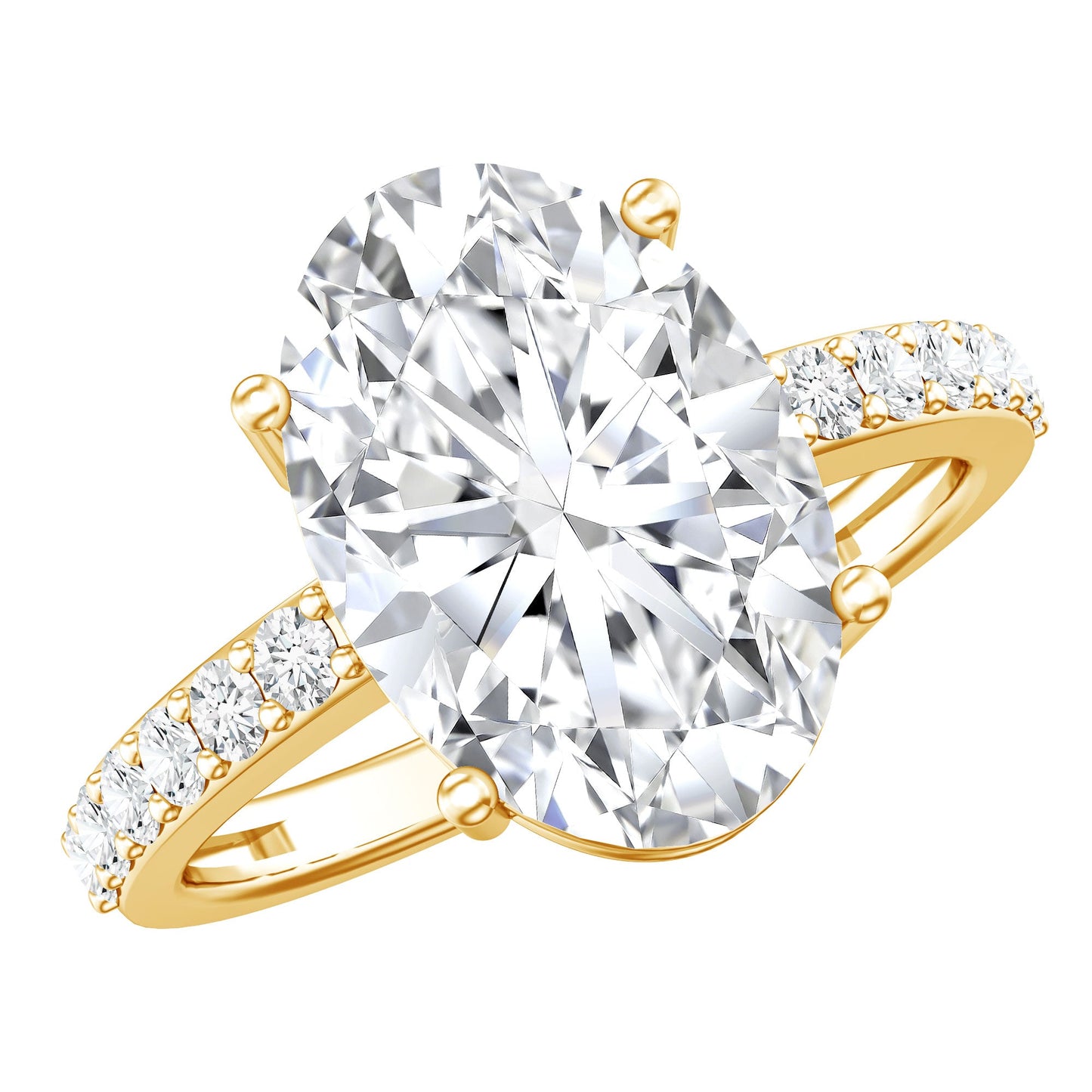 IGI Certified 4 Carat Oval Lab Grown Diamond Huge Engagement Ring
