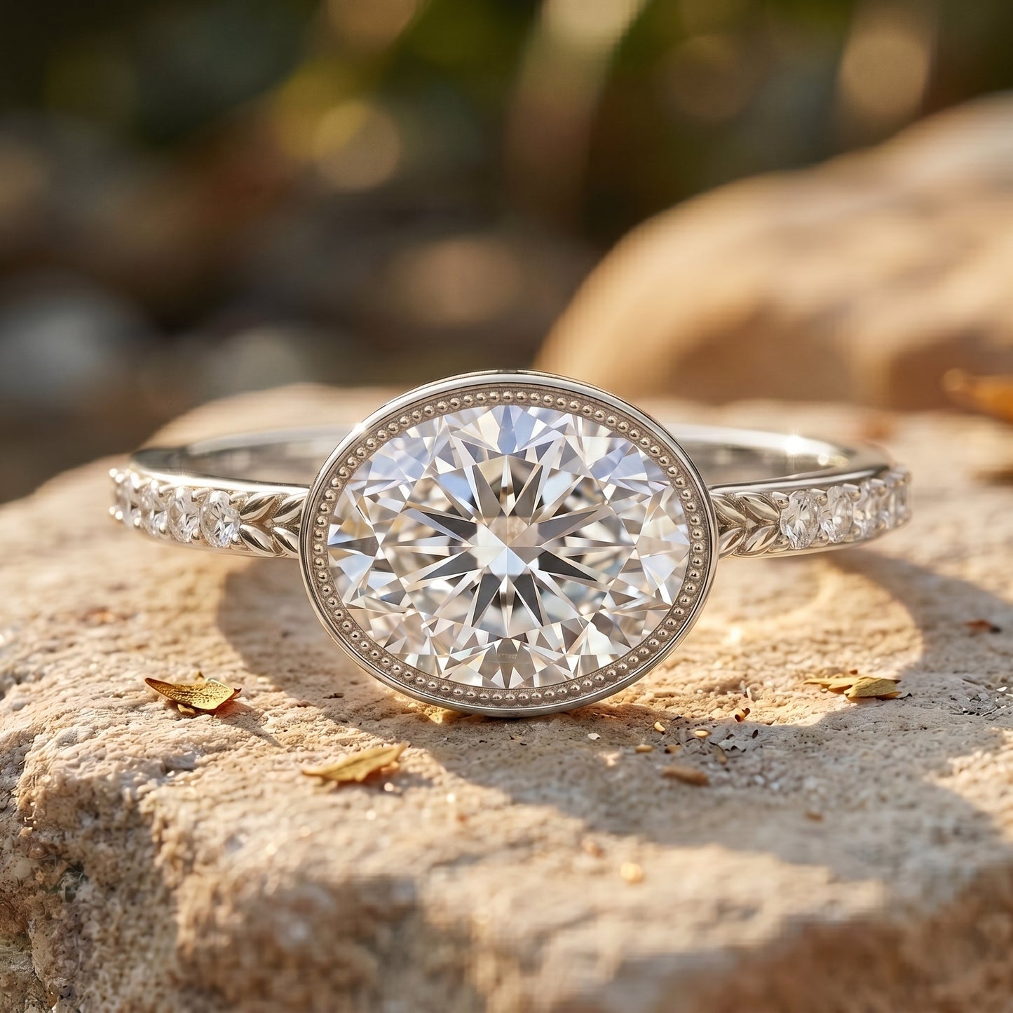 IGI Certified Lab Diamond Engagement Ring with 2 Carat Oval
