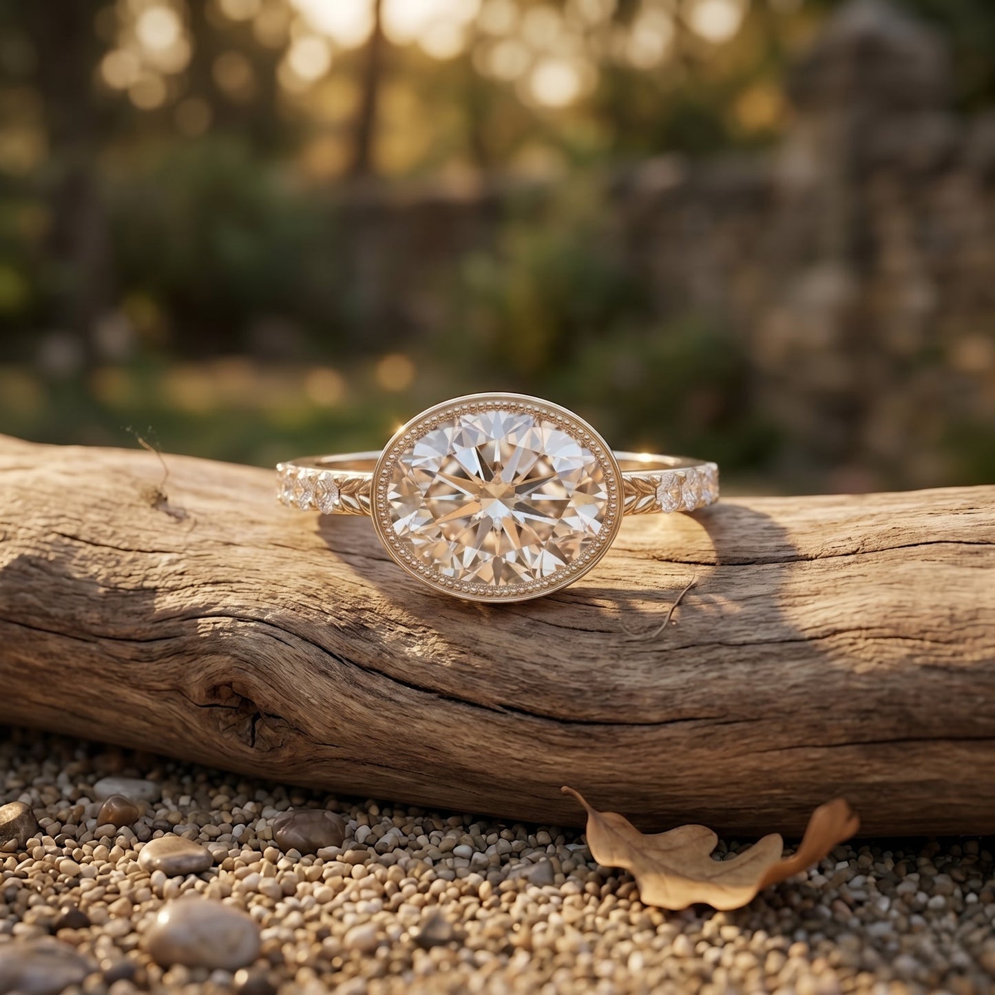 3 Carat Big Lab Grown Diamond Bezel Set Engagement Ring with IGI Certificate