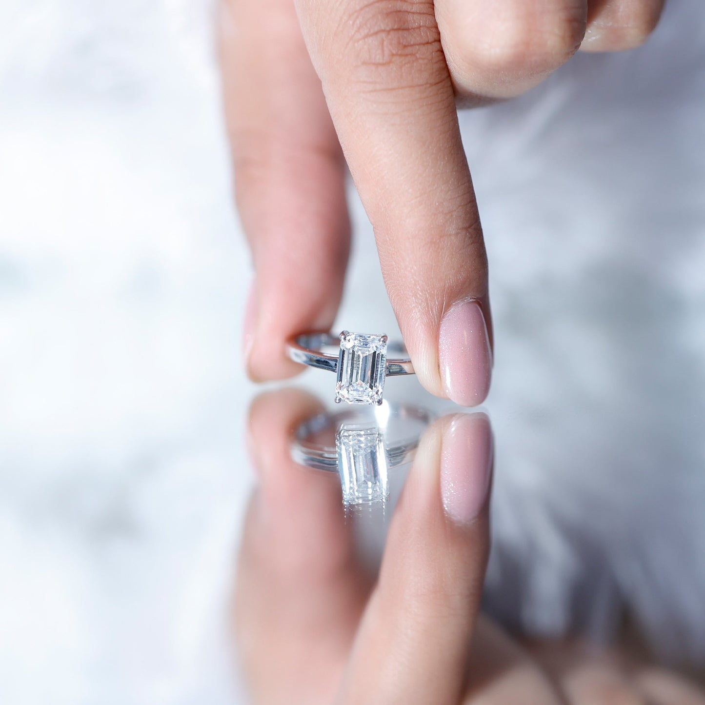 Emerald Cut 2 Carat Engagement Ring with IGI Certified Lab Diamond