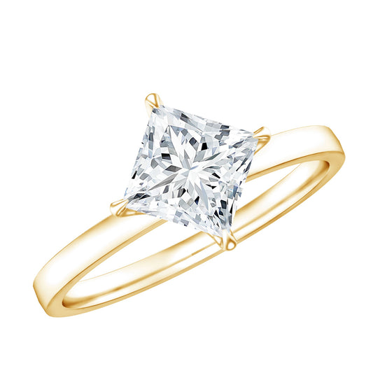 1 Carat Lab Created Diamond Princess Cut Engagement Ring IGI Certified