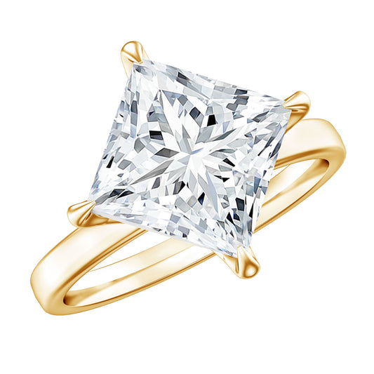IGI Certified 4 Carat Princess Cut Lab Grown Diamond Engagement Ring