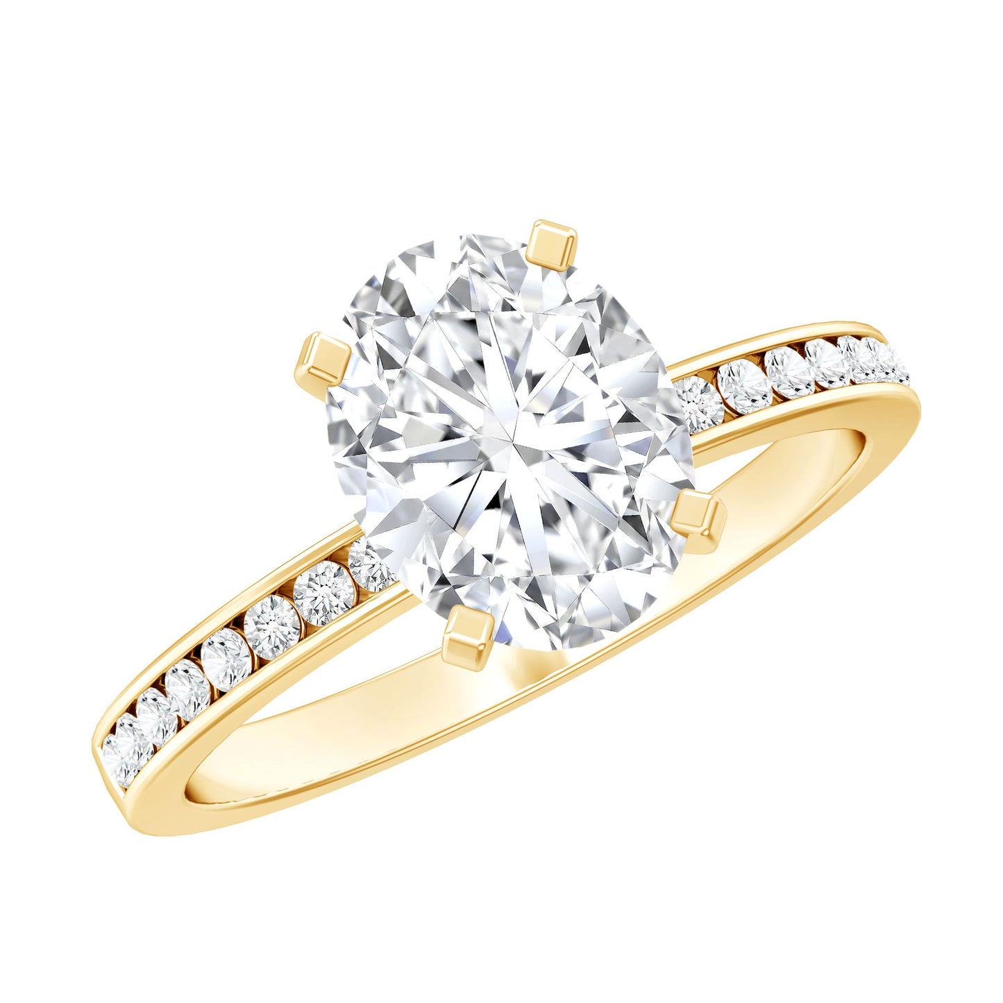 IGI Certified 2 Carat Lab Grown Diamond Oval Engagement Ring With Side Stones