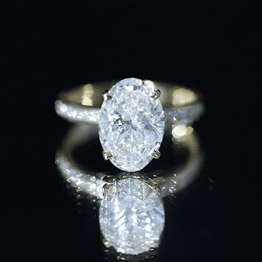 Oval Cut 5 Carat Lab Grown Diamond Big Engagement Ring with IGI Certificate