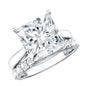IGI Certified 4 Carat Princess Cut Lab Grown Diamond Solitaire Wedding Ring Set