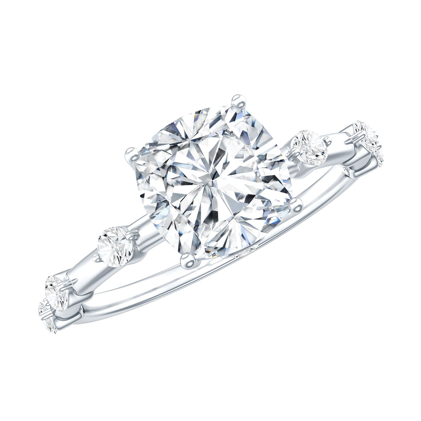 Cushion Cut 2 Carat Lab Grown Diamond Solitaire Engagement Ring with IGI Certificate