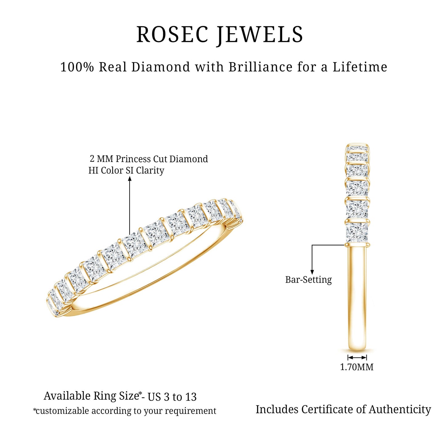 Princess Cut Diamond Anniversary Band Ring