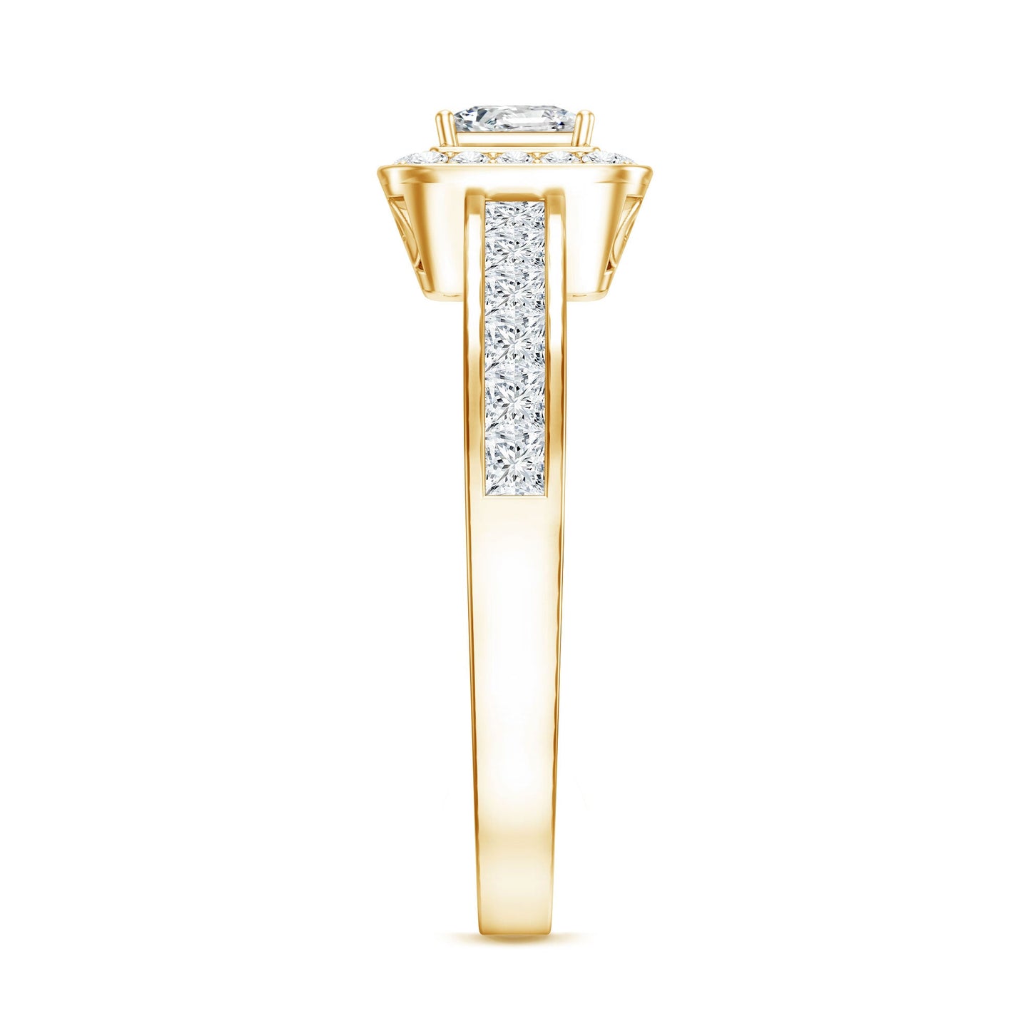 Lab Grown Diamond Princess Cut Engagement Ring with Halo