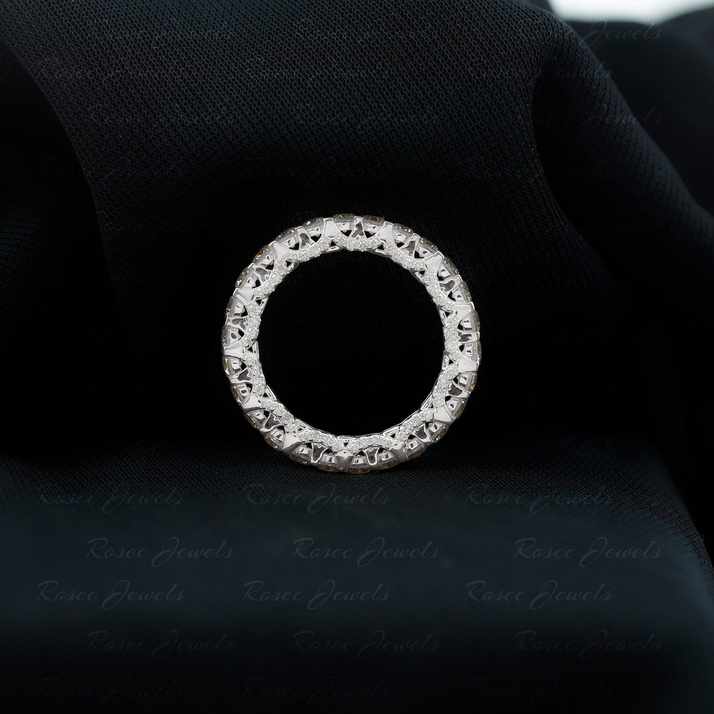 Trellis Set Moissanite Full Eternity Band Ring