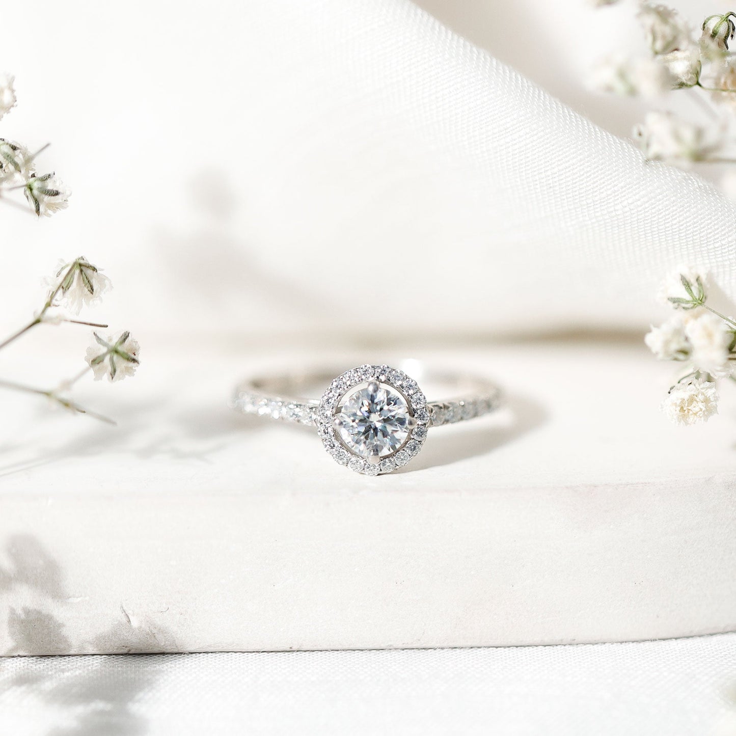 Brilliant Cut Moissanite Promise Ring With Certificate