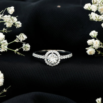 Brilliant Cut Moissanite Promise Ring With Certificate