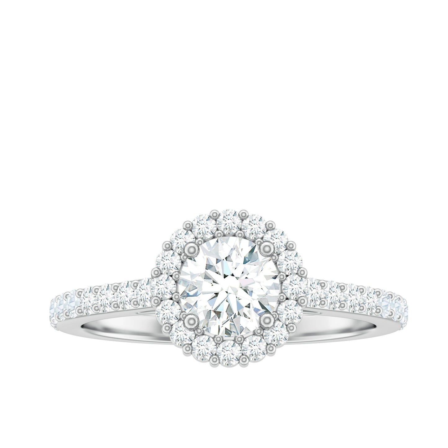 Classic Moissanite Halo Engagement Ring for Women