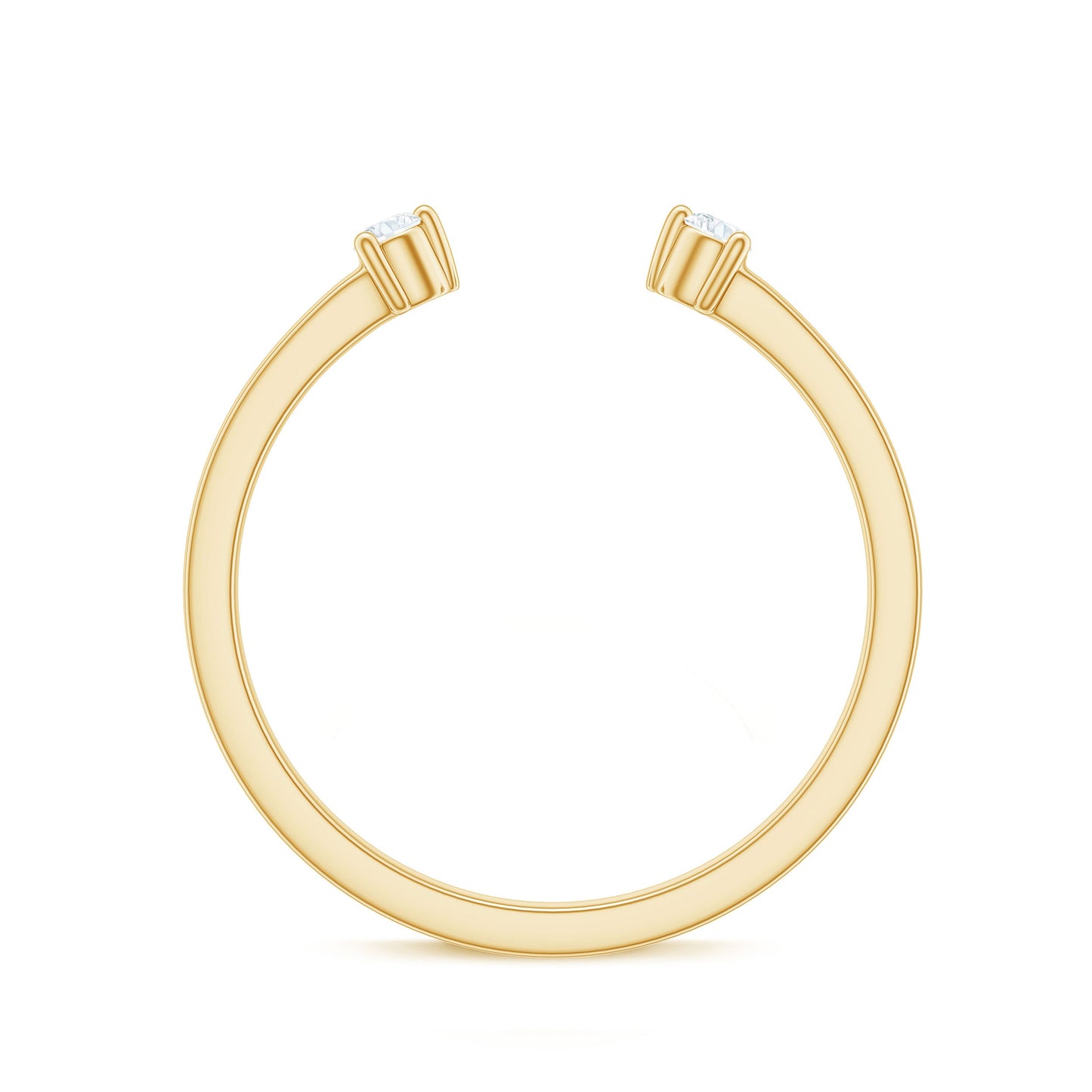 Dainty Diamond Two Stone Open Cuff Ring for Women