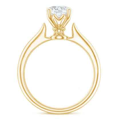 Round Shaped Moissanite Solitaire Engagement Ring