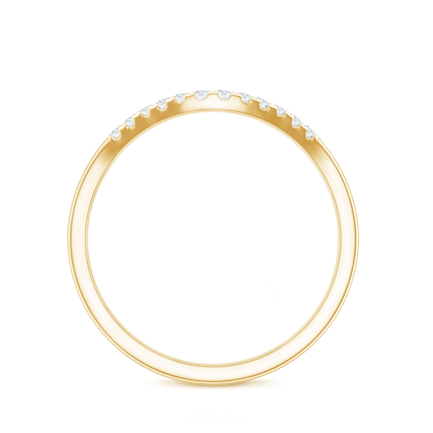 Curved Stackable Ring with Certified Moissanite