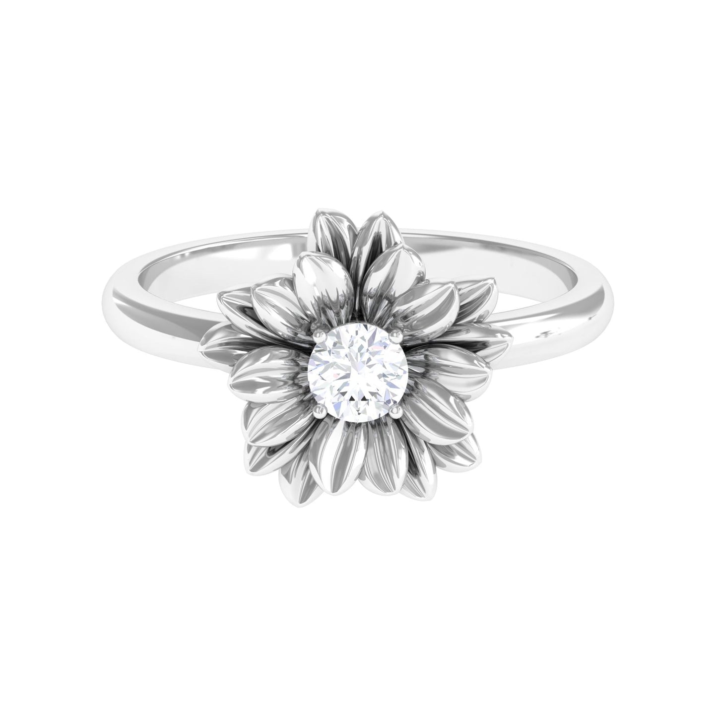Certified Real Diamond Floral Engagement Ring