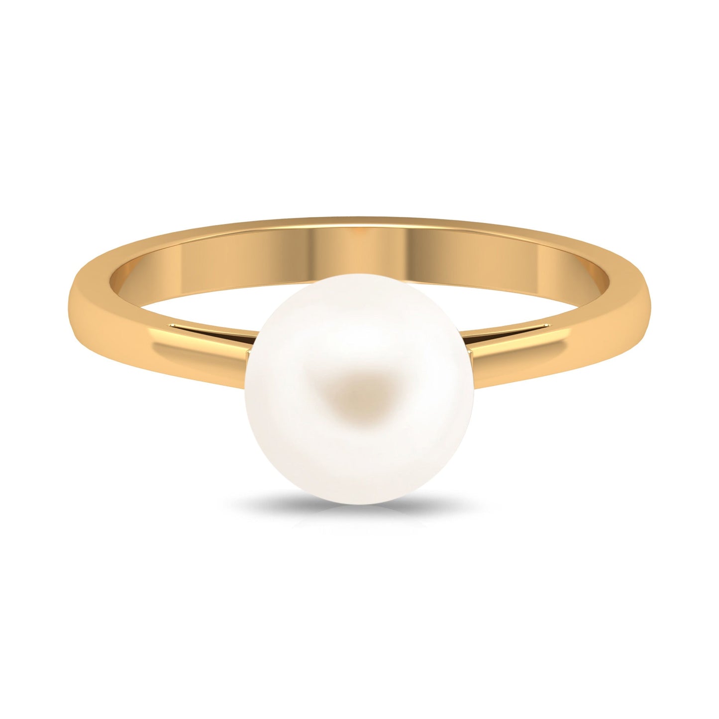 7.4 Carat Freshwater White Pearl Solitaire Engagement Ring