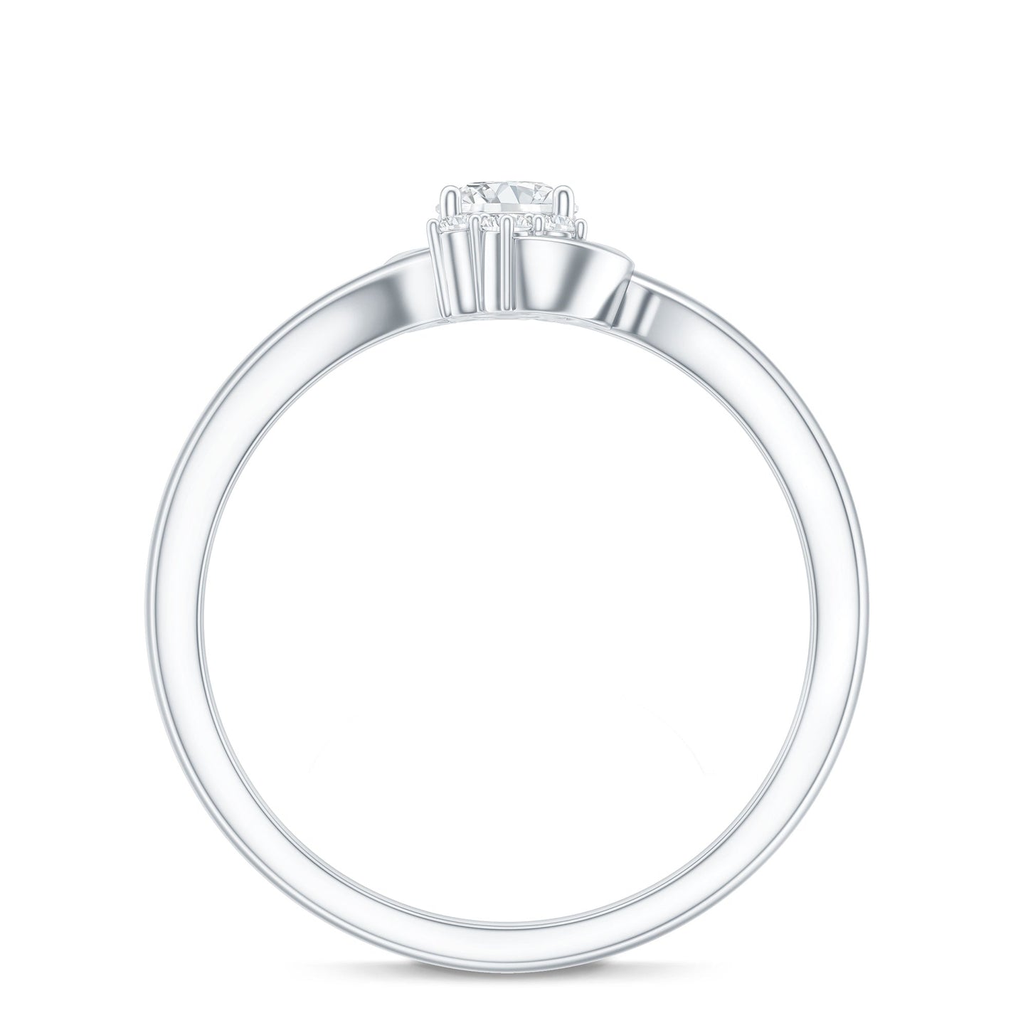 Certified Real Diamond Promise Ring with Bypass Shank