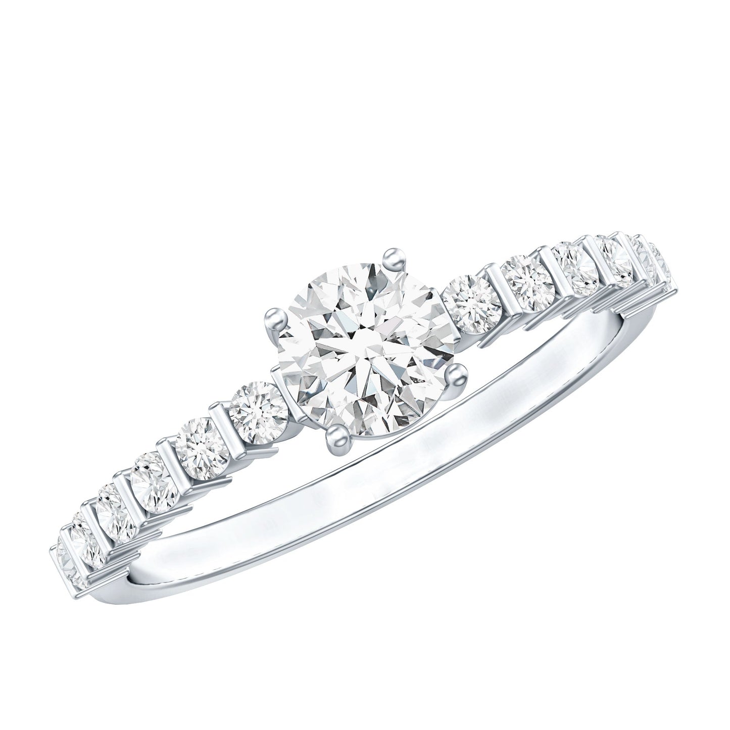 Round Brilliant Cut Moissanite Proposal Ring