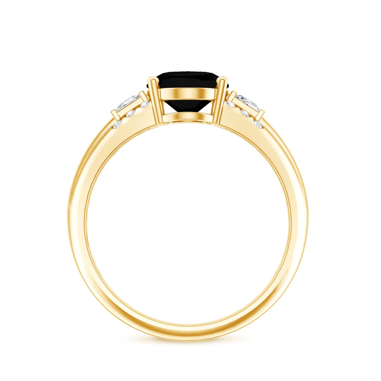 Certified 4.2 Carat Lab Grown Black and White Diamond Statement Engagement Ring